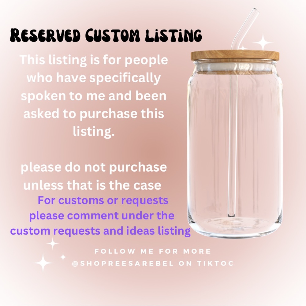 COPY - RESERVED Customs listing, please do not purchase unless we have spoken.